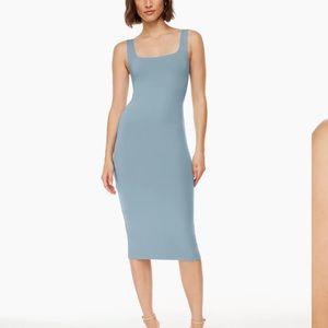 Babaton Contour Squareneck Midi Dress in Slab Blue